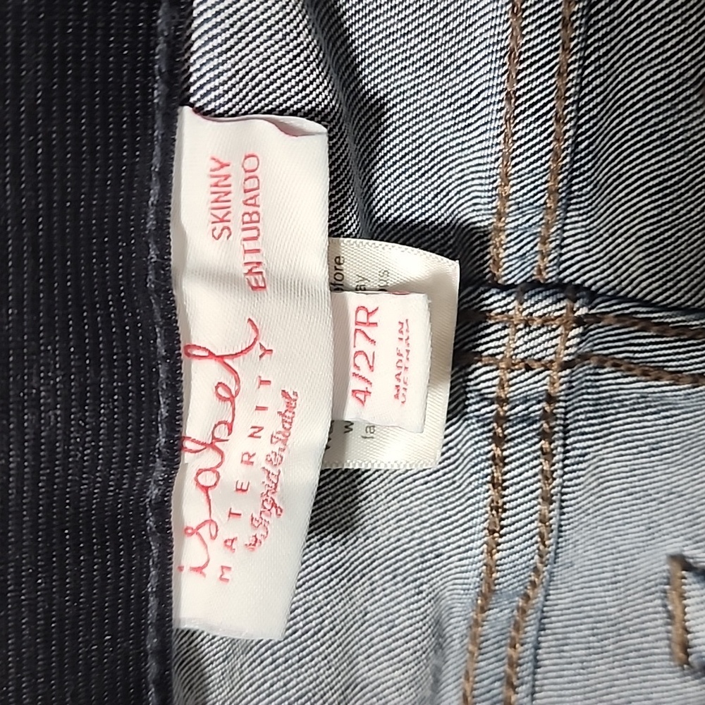 INGRID & ISABEL Maternity Skinny Jeans 4 27 Dark Wash Under Belly Stretch Denim - Picture 9 of 14